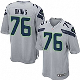 Nike Men & Women & Youth Seahawks #76 Okung Gray Team Color Game Jersey,baseball caps,new era cap wholesale,wholesale hats